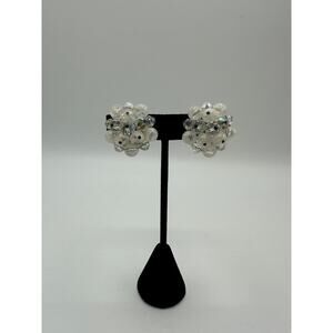 ✨ Vintage Signed Laguna AB Crystal Clip-On Earrings ✨